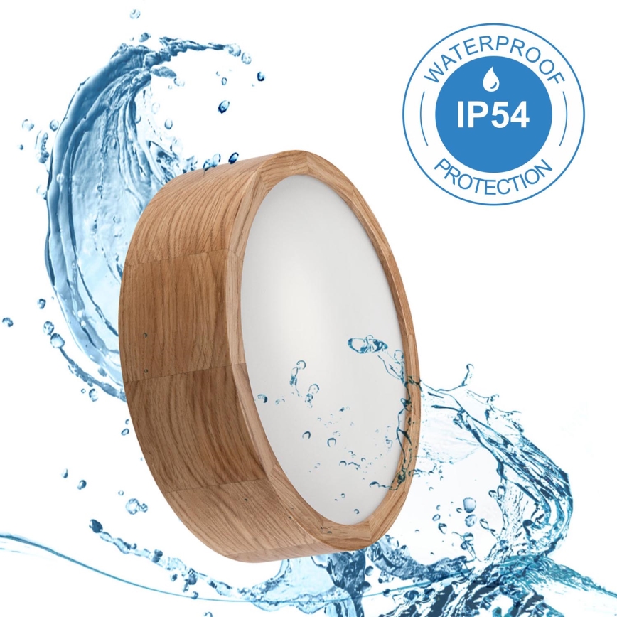 Badkamer plafondlamp OAK 2xE27/15W/230V IP54 eiken ø 27 cm