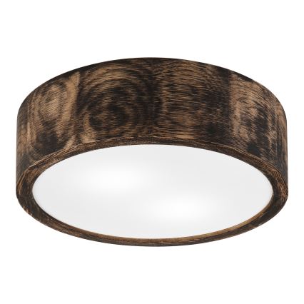 Badkamer plafondlamp OAK SMOKY 2xE27/15W/230V IP54 ø 27,5 cm eiken/bruin