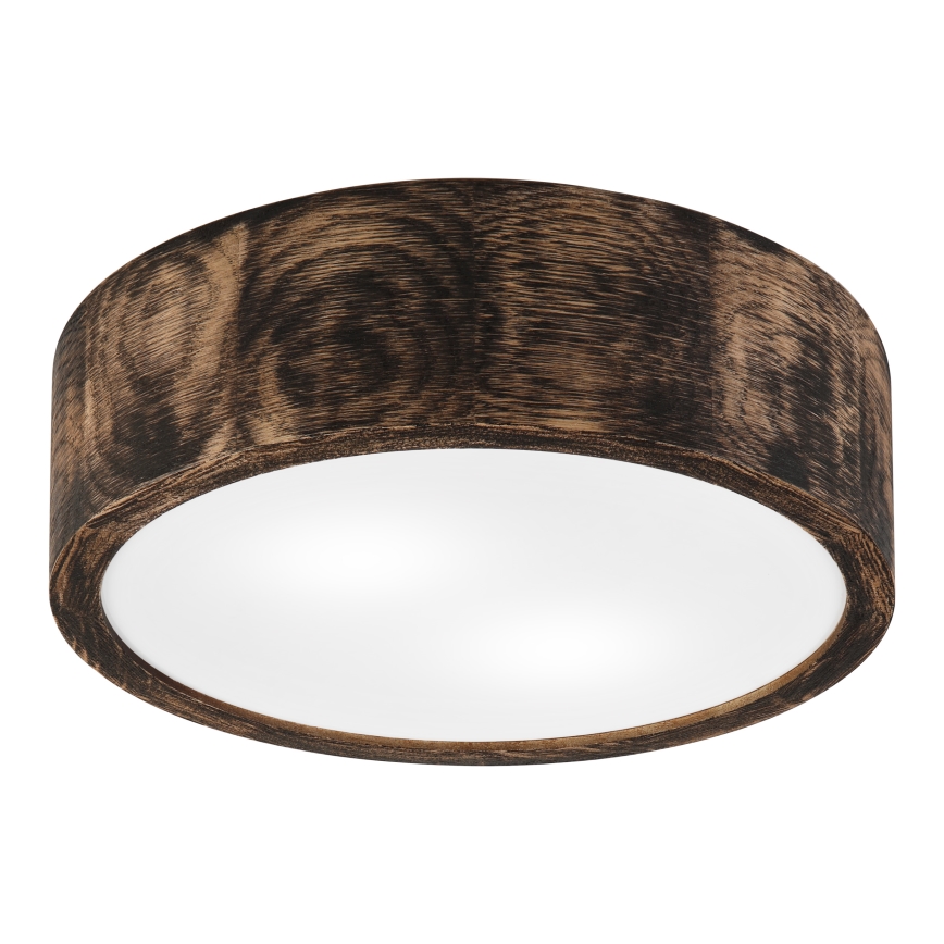 Badkamer plafondlamp OAK SMOKY 2xE27/15W/230V IP54 ø 27,5 cm eiken/bruin