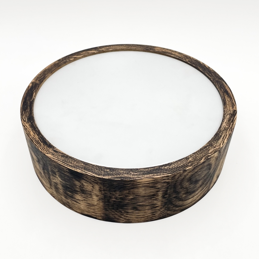Badkamer plafondlamp OAK SMOKY 2xE27/15W/230V IP54 ø 27,5 cm eiken/bruin