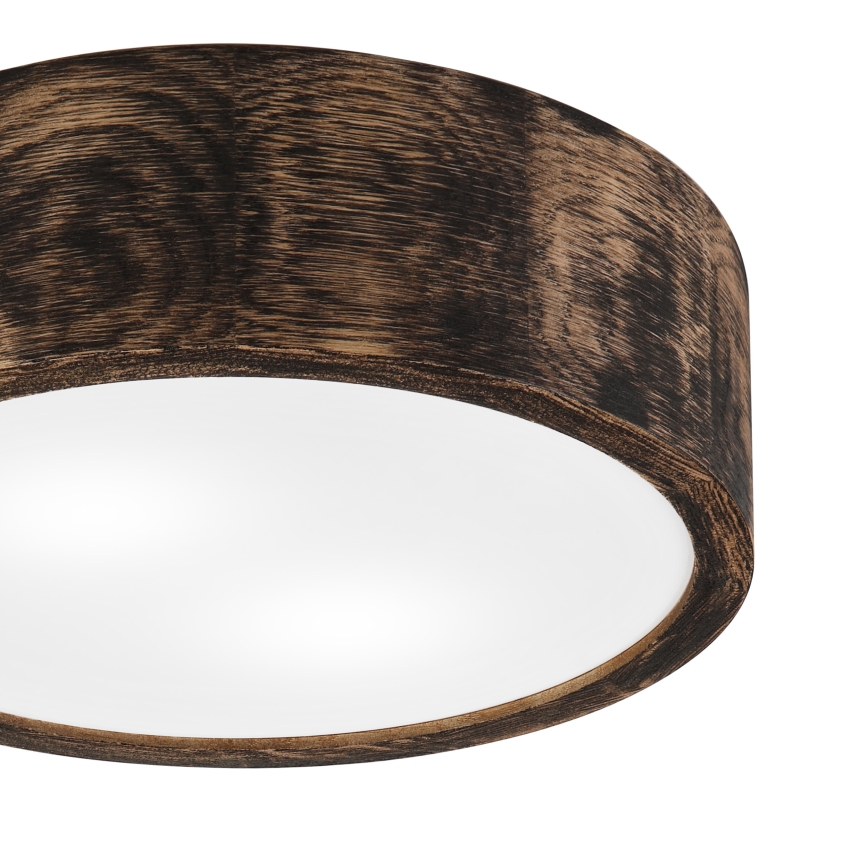 Badkamer plafondlamp OAK SMOKY 2xE27/15W/230V IP54 ø 27,5 cm eiken/bruin