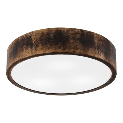 Badkamer plafondlamp OAK SMOKY 3xE27/15W/230V IP54 Ø 37,5 cm eiken/bruin