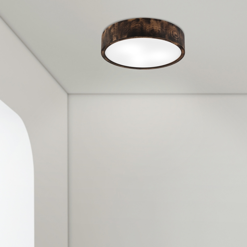 Badkamer plafondlamp OAK SMOKY 3xE27/15W/230V IP54 Ø 37,5 cm eiken/bruin