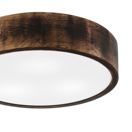 Badkamer plafondlamp OAK SMOKY 3xE27/15W/230V IP54 Ø 37,5 cm eiken/bruin