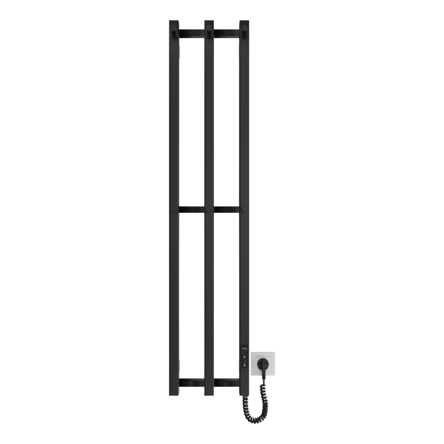 Badkamer radiator HF SLIM 110W/230V 117x25 cm zwart hoekig