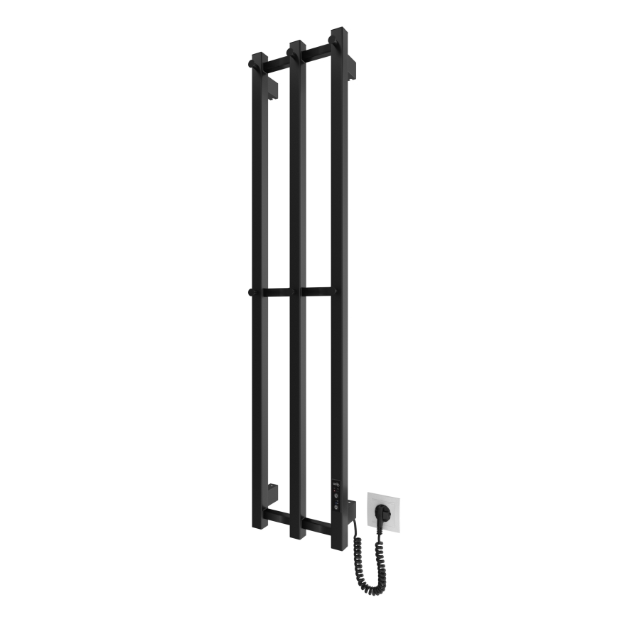 Badkamer radiator HF SLIM 110W/230V 117x25 cm zwart hoekig