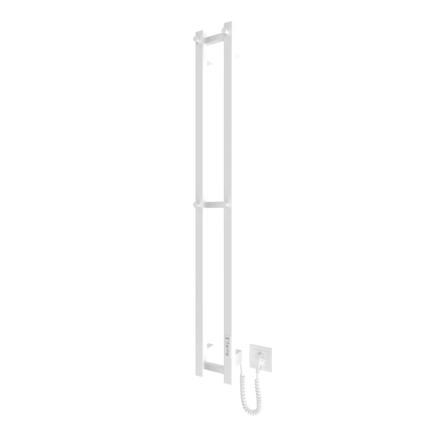 Badkamer radiator HF SLIM 80W/230V 117x14 cm wit hoekig