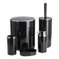 Badkamer set CARMEN 5 st. zwart/glanzend chroom