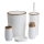 Badkamer set CAROL 5 st. wit/bruin