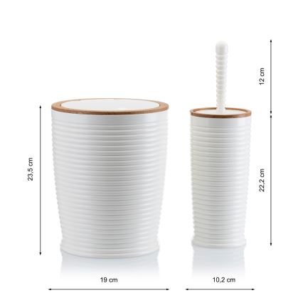 Badkamer set CAROL 5 st. wit/bruin