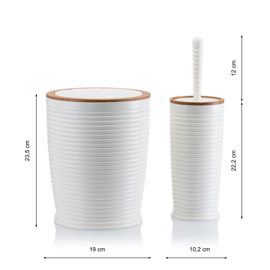 Badkamer set CAROL 5 st. wit/bruin