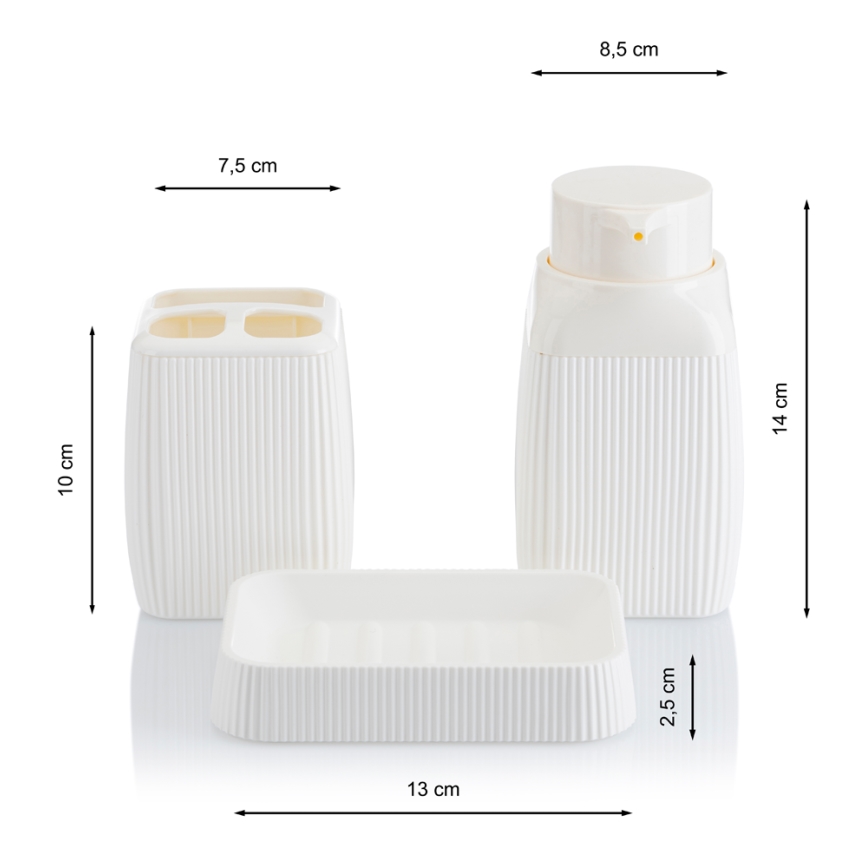 Badkamer set CRYSTAL 5 st. wit