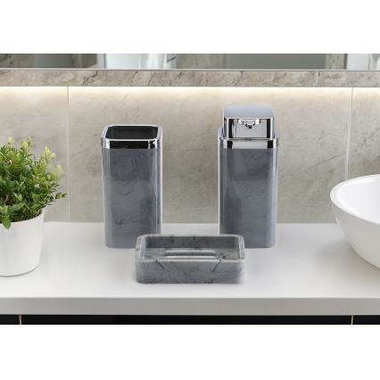 Badkamer set GRIS 5 st. grijs/glanzend chroom