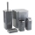 Badkamer set GRIS 5 st. grijs/glanzend chroom
