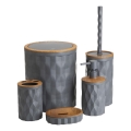 Badkamer set REINA 5 st. antraciet/bruin
