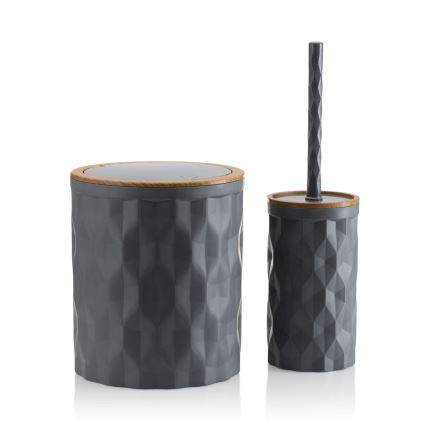 Badkamer set REINA 5 st. antraciet/bruin
