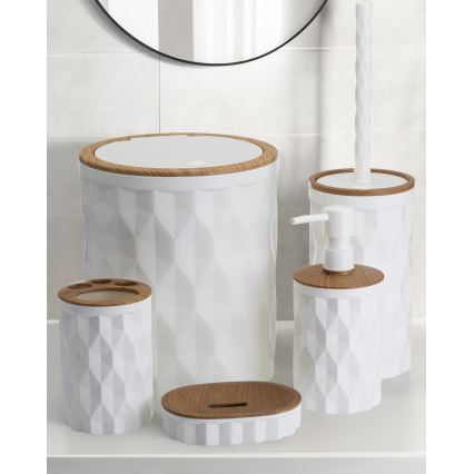 Badkamer set REINA 5 st. wit/bruin
