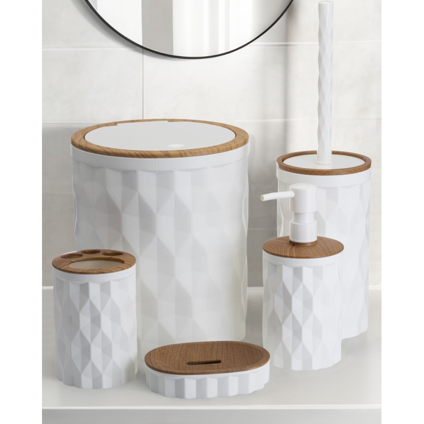 Badkamer set REINA 5 st. wit/bruin