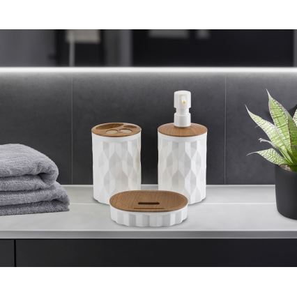 Badkamer set REINA 5 st. wit/bruin