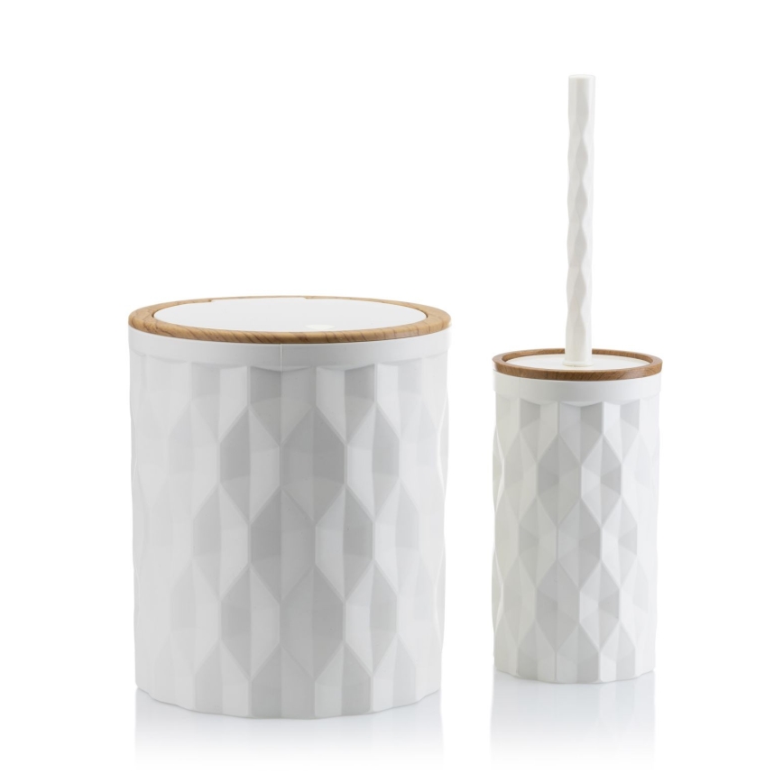 Badkamer set REINA 5 st. wit/bruin