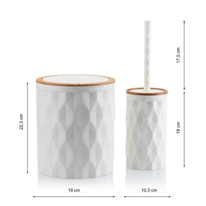 Badkamer set REINA 5 st. wit/bruin
