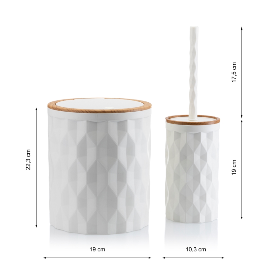 Badkamer set REINA 5 st. wit/bruin