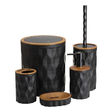 Badkamer set REINA 5 st. zwart/bruin