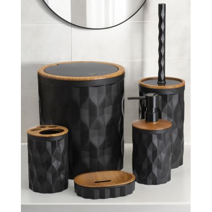 Badkamer set REINA 5 st. zwart/bruin