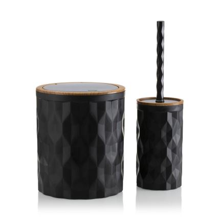 Badkamer set REINA 5 st. zwart/bruin
