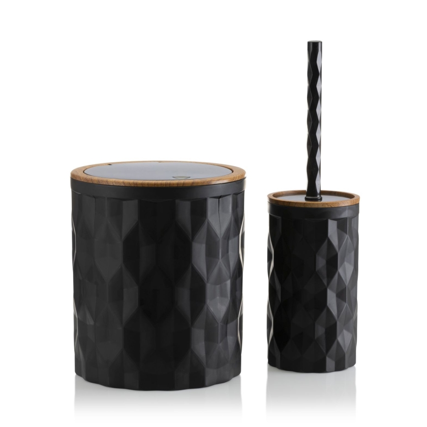 Badkamer set REINA 5 st. zwart/bruin