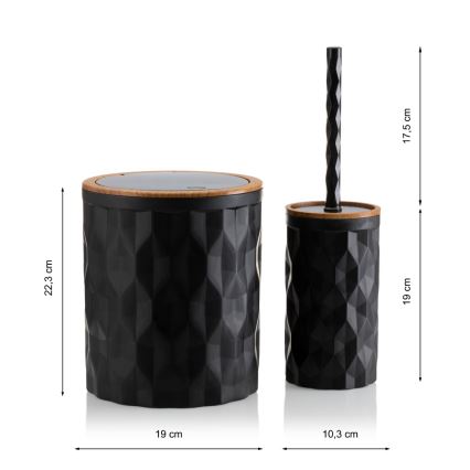 Badkamer set REINA 5 st. zwart/bruin