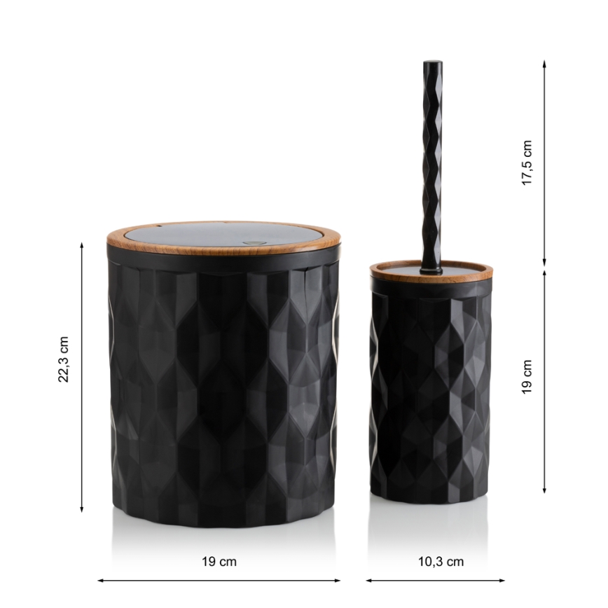 Badkamer set REINA 5 st. zwart/bruin