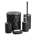 Badkamer set REINA 5 st. zwart/glanzend chroom