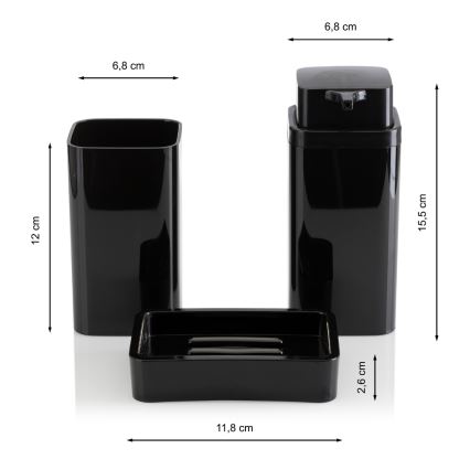Badkamer set SIERRA 5 st. zwart