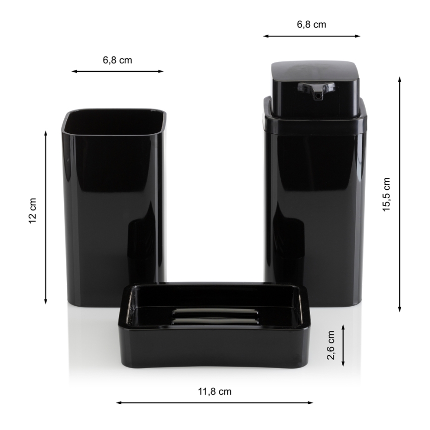Badkamer set SIERRA 5 st. zwart