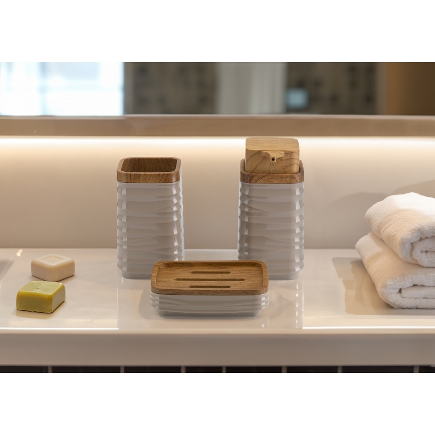 Badkamer set WAVE 5 st. beige/bruin