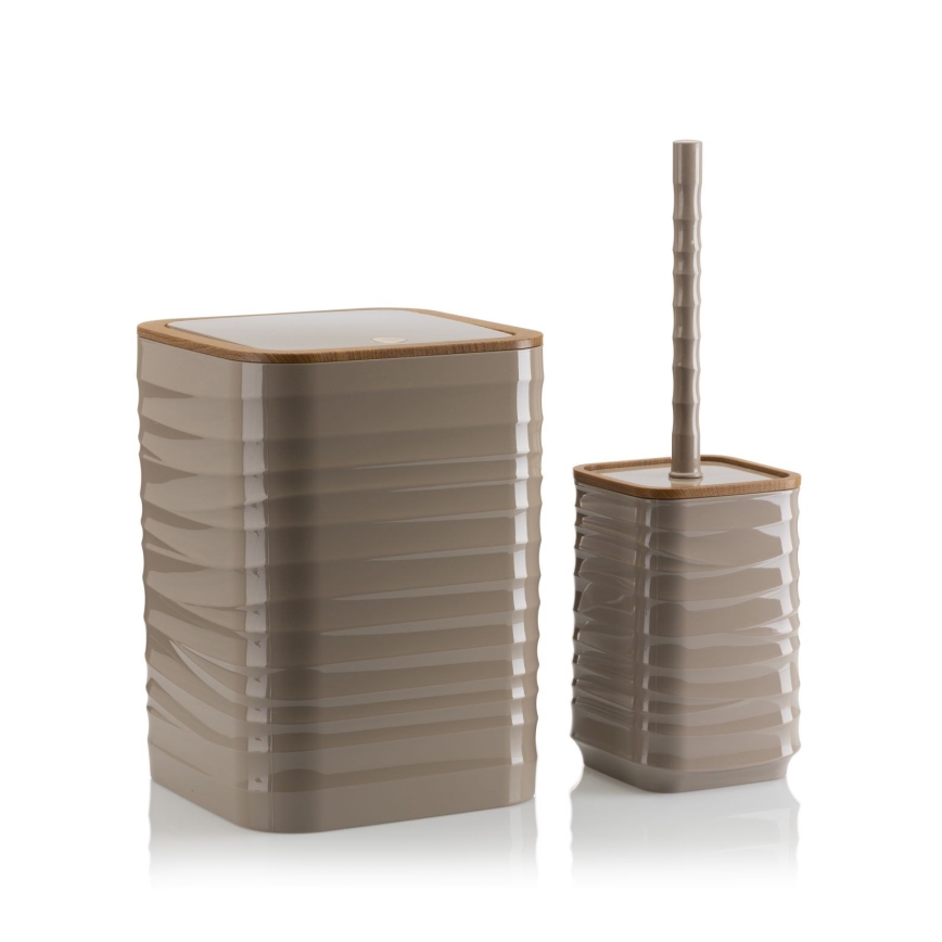 Badkamer set WAVE 5 st. beige/bruin
