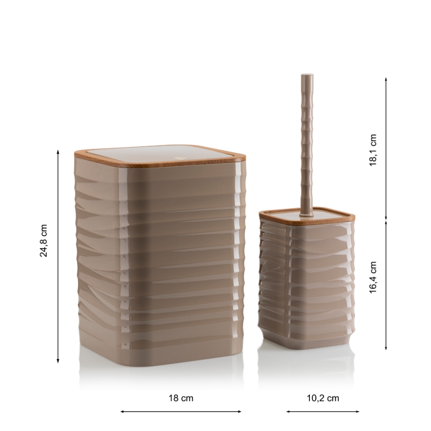 Badkamer set WAVE 5 st. beige/bruin