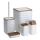 Badkamer set WAVE 5 st. wit/bruin