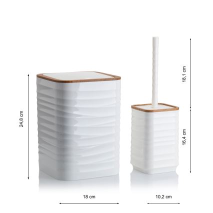 Badkamer set WAVE 5 st. wit/bruin