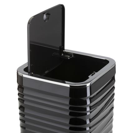 Badkamer set WAVE 5 st. zwart/glanzend chroom
