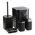 Badkamer set WAVE 5 st. zwart/glanzend chroom