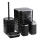 Badkamer set WAVE 5 st. zwart/glanzend chroom