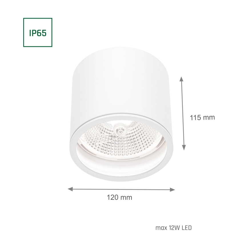 Badkamer spot CHLOE AR111 1xGU10/12W/230V IP65 rond wit