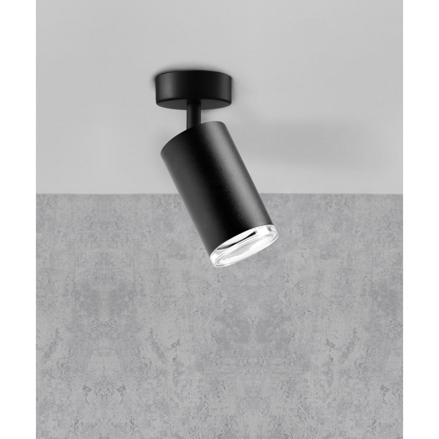 Badkamer spot TURYN 1xGU10/10W/230V IP44 zwart