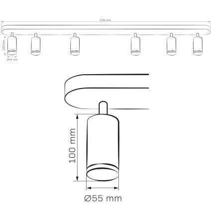 Badkamer spot TURYN 6xGU10/10W/230V IP44 wit