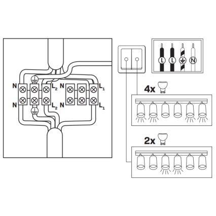 Badkamer spot TURYN 6xGU10/10W/230V IP44 wit