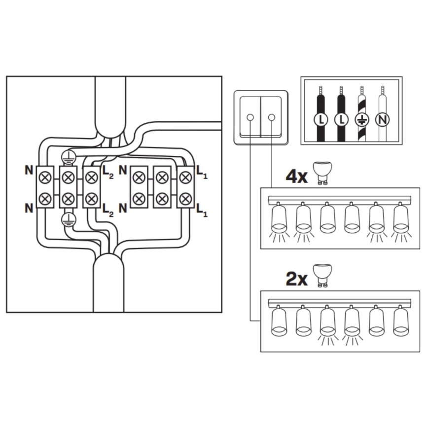 Badkamer spot TURYN 6xGU10/10W/230V IP44 zwart