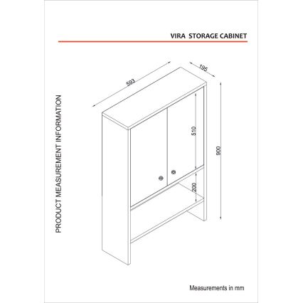 Badkamer Wandkast VIRA 90x59 cm wit