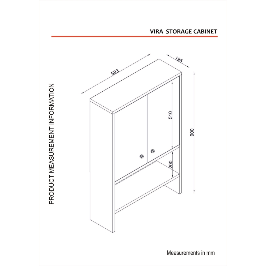 Badkamer Wandkast VIRA 90x59 cm wit